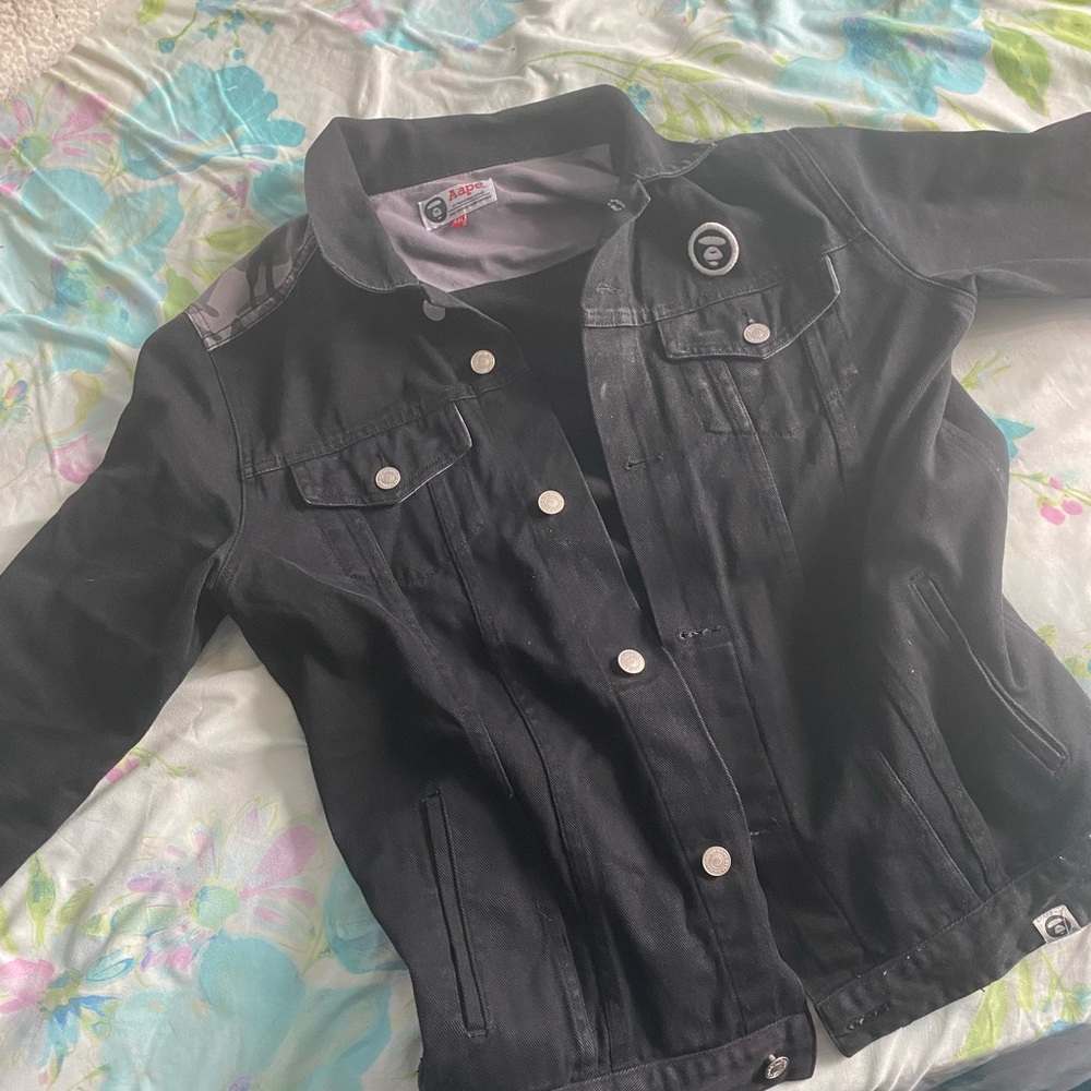 Aape by Bathing Ape. Denim Jacket Black & Grey M